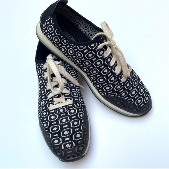 Paul Sperry Womens Lace Up Black & White Sneaker Size 8 - Picture 14 of 16
